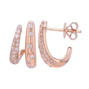 Chunky Layer & Diamonds Cage Earrings