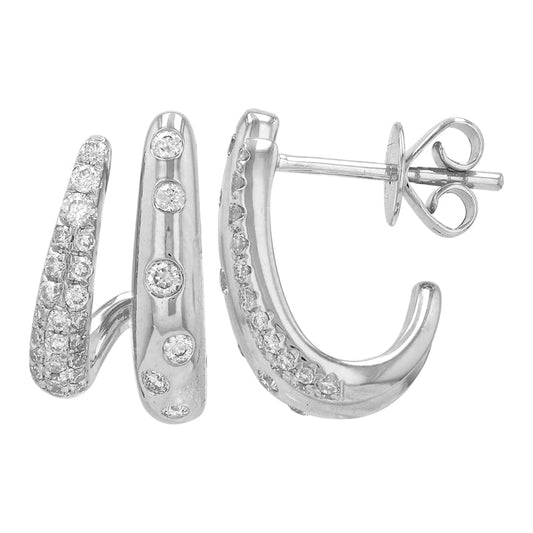 Chunky Layer & Diamonds Cage Earrings