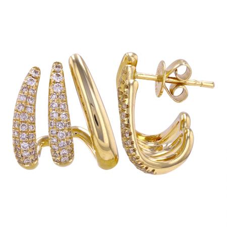 Gold & Diamond Cage Lobe Earrings