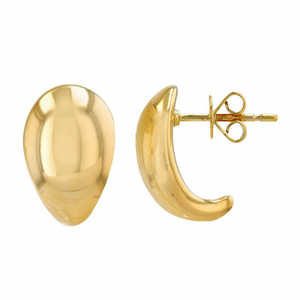 Gold Pear Shape Chunky Earrings