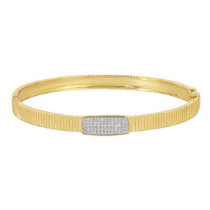 Fluted Diamond Bangle