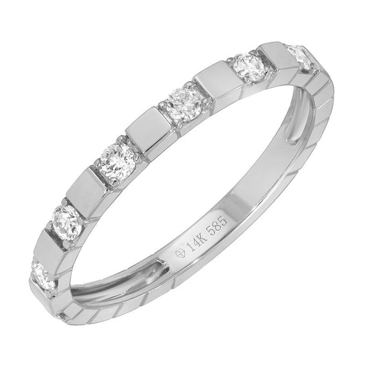 Gold Square Pattern Diamond Ring