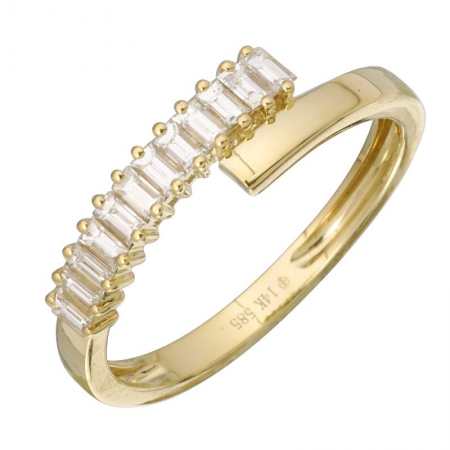 Half Baguette Half Gold Ring
