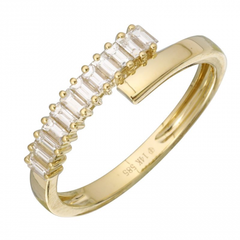 Half Baguette Half Gold Ring