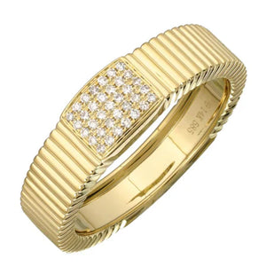 Square Pave Fluted Ring*