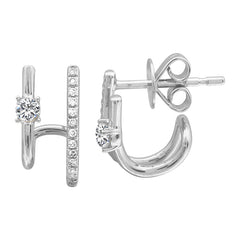 Double Cage Gold and Diamond Earrings