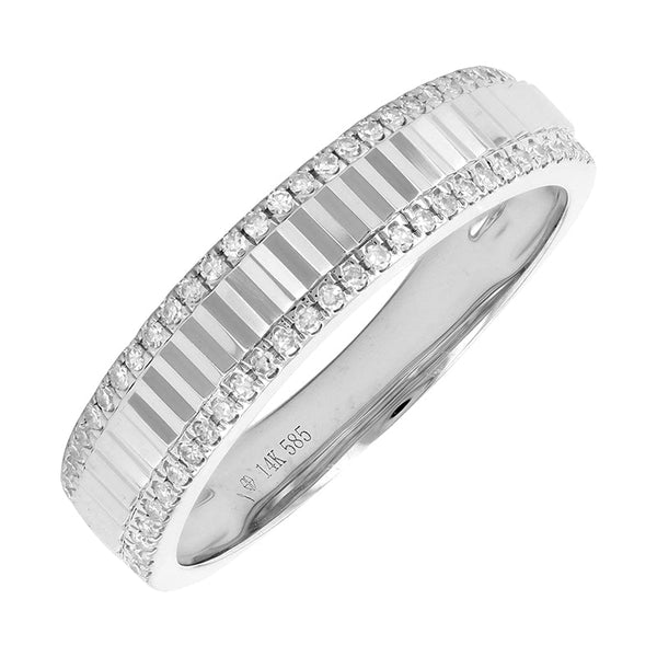 Fluted Double Band Diamond Ring