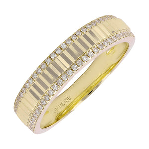 Fluted Double Band Diamond Ring