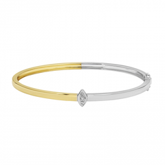 Two Tone Marquise Illusion Center Bangle