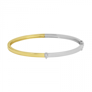 Two Tone Pear Illusion Center Bangle