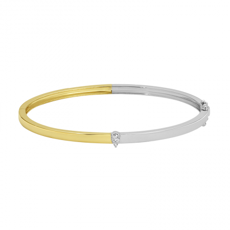 Two Tone Pear Illusion Center Bangle