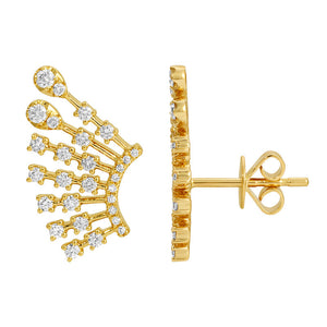 Bezel Diamond Wings Earring - PAIR