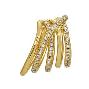 Multiple Layer Gold & Diamonds Ear Cuff
