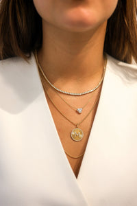 Fluted Medallion Initial Charm