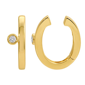 Gold Diamond Center Ear Cuff