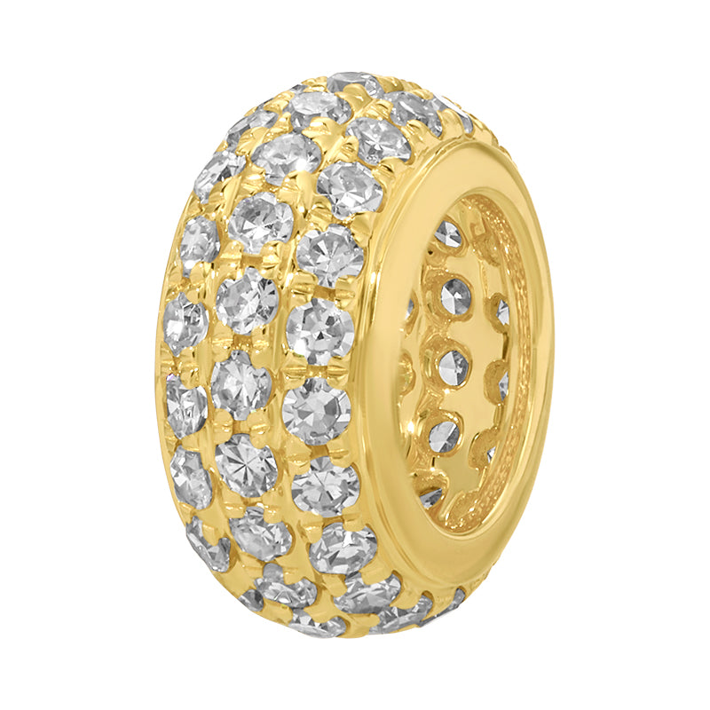 Three Row Pave Diamond Rondelle