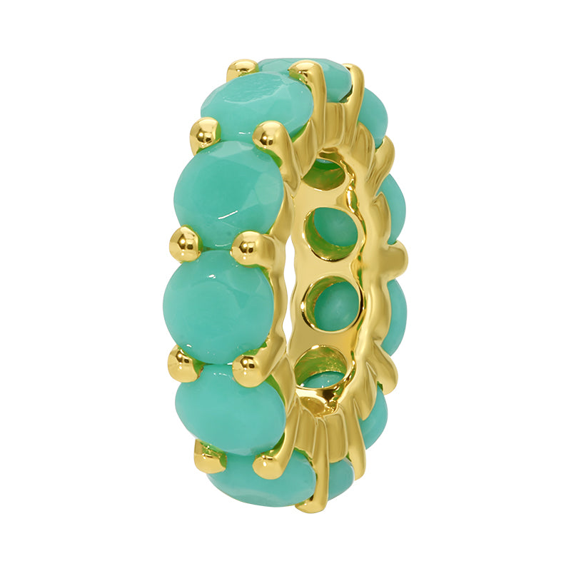 Prong Set Turquoise Rondelle