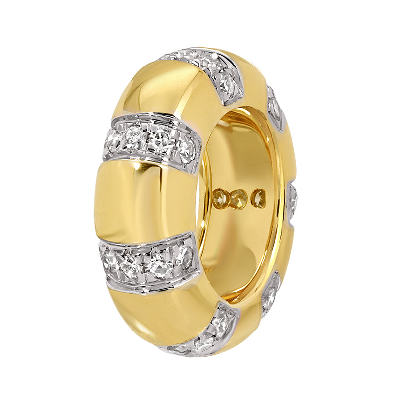 Gold Pave Diamond Rondelle