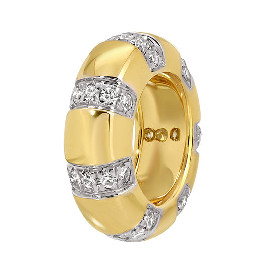 Gold Pave Diamond Rondelle