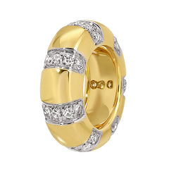 Gold Pave Diamond Rondelle