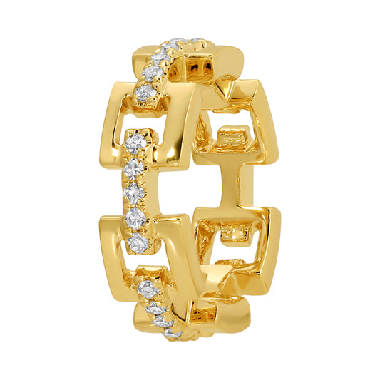 Gold Diamond Link Rondelle