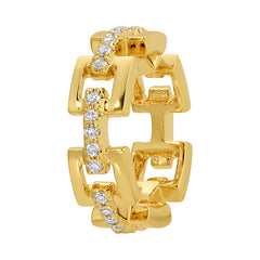 Gold Diamond Link Rondelle