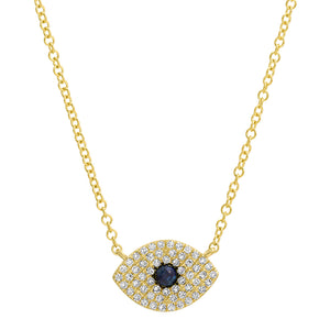 Diamond Pave Evil Eye Pendant Necklace