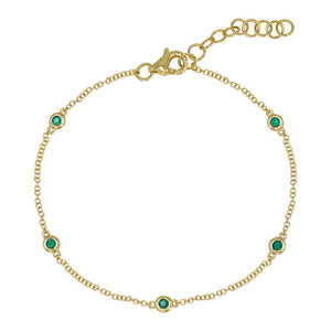 Emerald Bezel Yard Bracelet