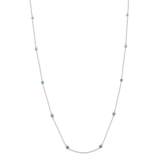 Emerald Bezel Yard Necklace