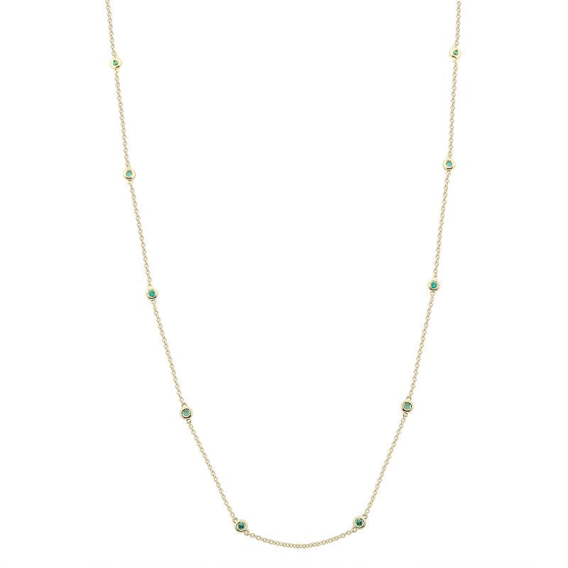 Emerald Bezel Yard Necklace
