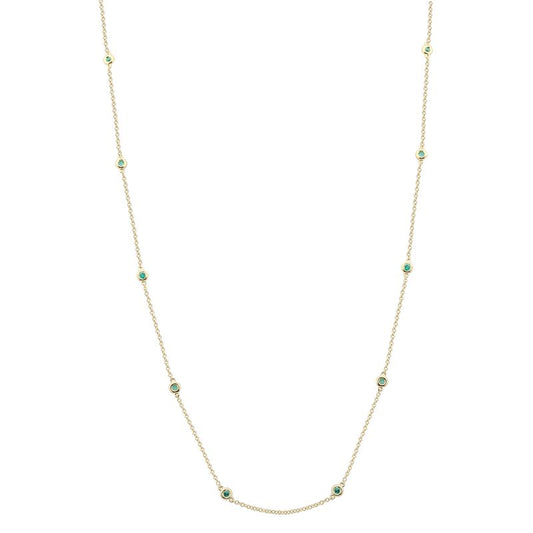Emerald Bezel Yard Necklace