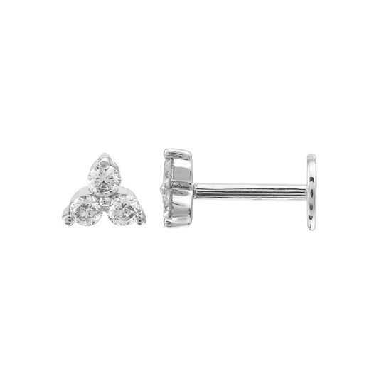 Trio Diamond Flat Back Earrings