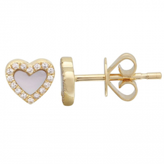 Small Gemstone Heart Piercing Stud*