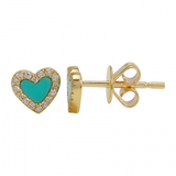 Small Gemstone Heart Piercing Stud*