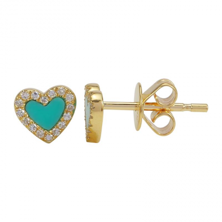 Small Gemstone Heart Piercing Stud*
