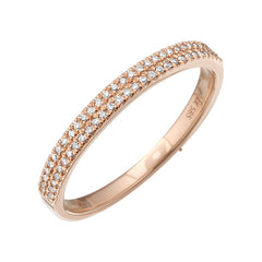 Double Row Pave Diamond Pinky Ring