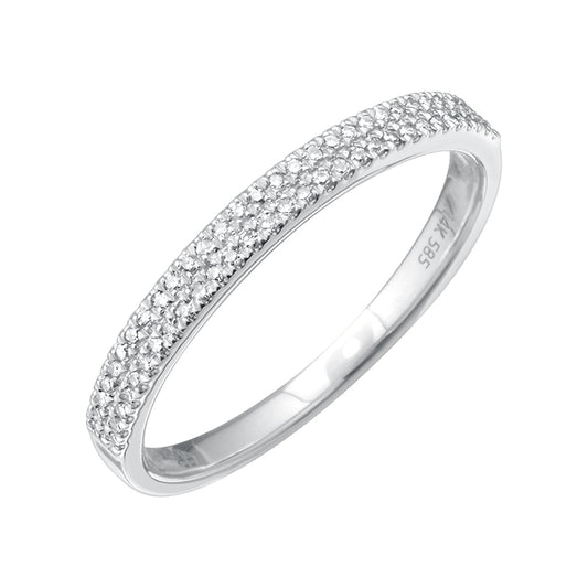 Double Row Pave Diamond Pinky Ring