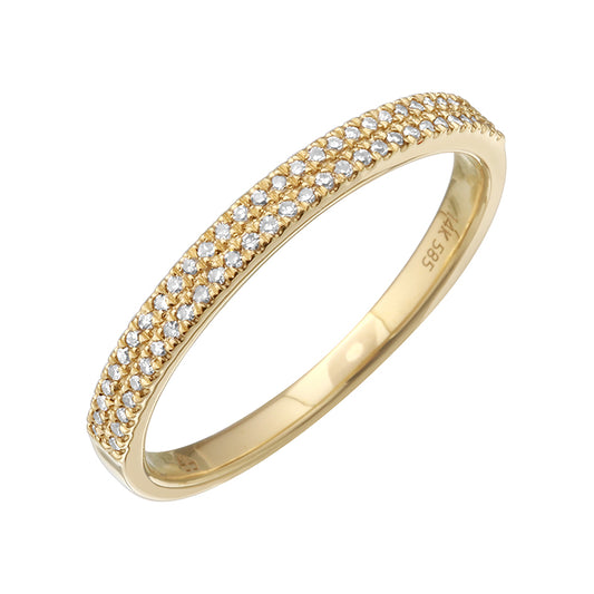 Double Row Pave Diamond Pinky Ring