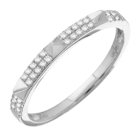 Pyramid Spike Diamond Pinky Ring