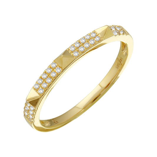 Pyramid Spike Diamond Pinky Ring