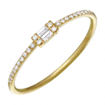 Mini Diamond Baguette Center Pinky Ring