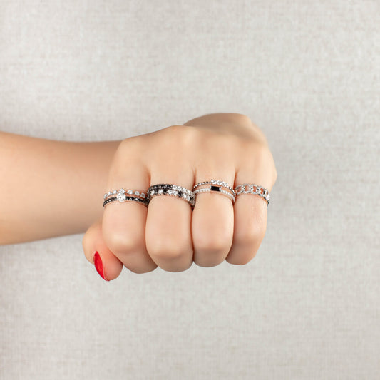 Sapphire & Diamonds Stackable Ring