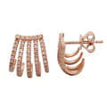 Five Claw Diamond Pave Earrings