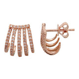 Five Claw Diamond Pave Earrings PAIR*