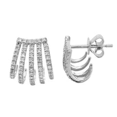 Five Claw Diamond Pave Earrings