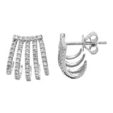 Five Claw Diamond Pave Earrings PAIR*