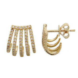 Five Claw Diamond Pave Earrings PAIR*