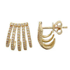 Five Claw Diamond Pave Earrings