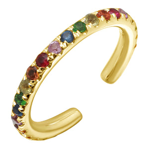 Rainbow Gemstone Ear Cuff