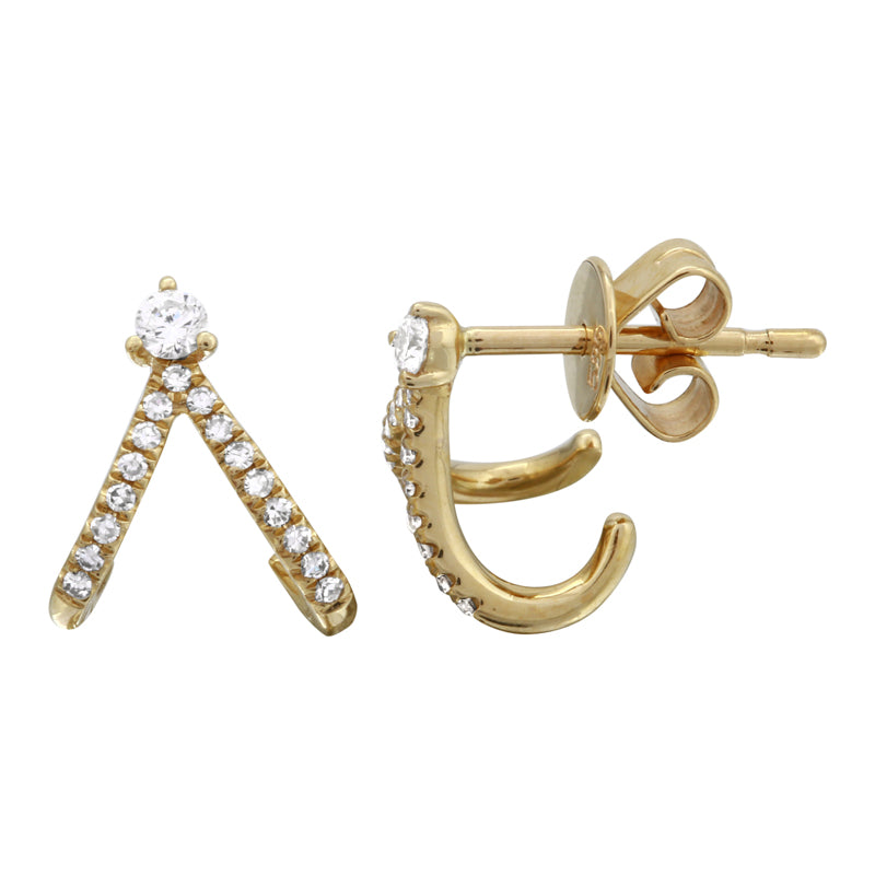 Diamond Lobe Stud Earrings